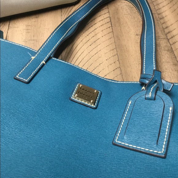 Dooney&Burke teal saffiano leather purse in UEC - Picture 8 of 12